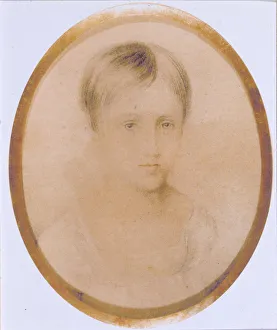 Gouache On Horn Prints: Portrait of Natalia Goncharova, 1820s. Artist: Anonymous, 18th century