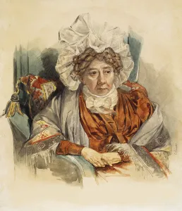 Portrait of Natalia Kirillovna Zagryazyskaya nee Razumovskaya (1747-1837), 1821. Artist: Sokolov, Pyotr Fyodorovich (1791-1848)