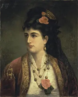 Riche Prints: Portrait of Natalia Obrenovich, Queen of Serbia, 1876. Creator: Adele Riche