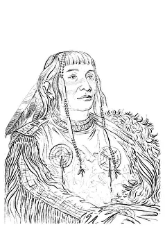 Portrait of a Native American man, 1841. Artist: Myers and Co