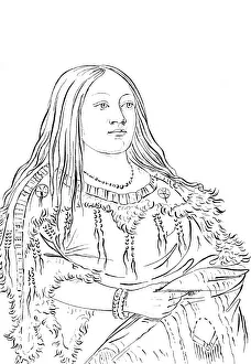 Myers And Co Prints: Portrait of a Native American woman, 1841. Artist: Myers and Co