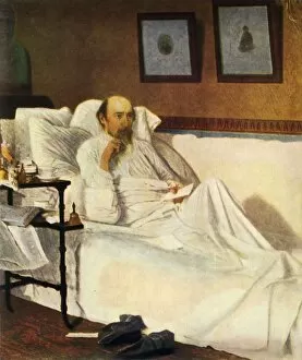 Bedside Collection: Portrait of Nekrasov, 1877, (1965). Creator: Ivan Kramskoy