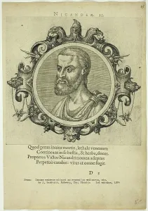 Language Prints: Portrait of Nicander, published 1574. Creators: Unknown, Johannes Sambucus