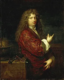 Netscher Prints: Portrait of Nicolaas Hartsoeker (1656-1725), c1682. Creator: Netscher, Caspar (1639-1684)