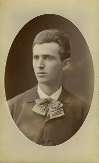Tesla Prints: Portrait of Nikola Tesla, 1882-1884. Creator: Photo studio Henri Dupont, Paris