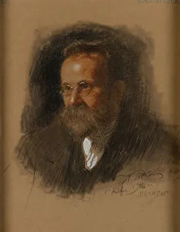 Repin Prints: Portrait of Nikolai Alexandrovich Morozov (1854-1946)