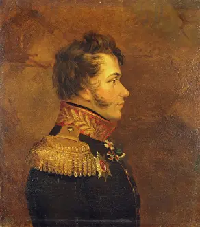 Sideburns Prints: Portrait of Nikolai D. Kudashev (1784-1813), 1825. Creator: Workshop of George Dawe