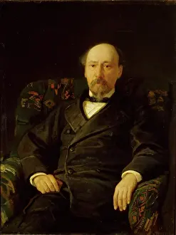 Nikolai Nikolayevich Prints: Portrait of Nikolai Nekrasov, 1872. Creator: Nikolay Ge