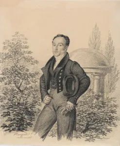 State Tretyakov Gallery Prints: Portrait of Nikolay Alexandrovich Kokoshkin (1792-1873), Early 1820s. Creator: Hampeln