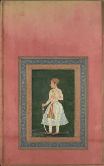 Portrait of a Noble in Gauzy White Costume, Folio from the Davis Album, 17th century Portrait of a Noble in Gauzy White Costume, Folio from the Davis Album, 17th century