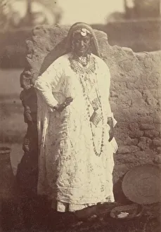 Théodule Devéria Prints: Portrait of a North African Woman, 1865. Creator: Theodule Deveria