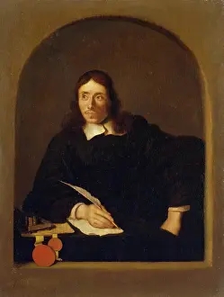 Quill Pen Prints: Portrait of a Notary, 1650. Creator: Ary de Vois