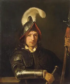 Plumed Prints: Portrait of an Officer, 1655. Creator: Ferdinand Bol