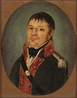 Cavalryman Prints: Portrait of an Officer of the National Cavalry of 1790-1795, 1805. Creator: Gwarowski