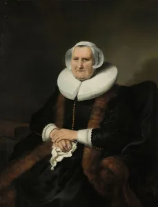 Ferdinand Boll Prints: Portrait of an Old Lady, Possibly Elisabeth Bas, c.1640-c.1645. Creator: Ferdinand Bol