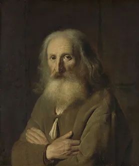 Wrinkle Prints: Portrait of an Old Man, 1639. Creator: Simon Kick