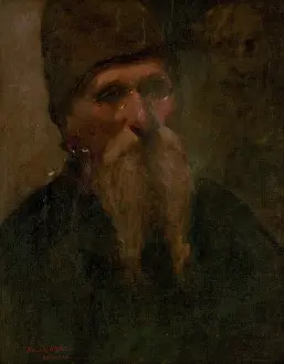 Elemr Halsz Hradil Prints: Portrait of an old man, 1899. Creator: Elemir Halasz-Hradil