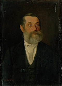 Gyula Prints: Portrait of an old man with grey beard, 1880. Creator: Gyula Stetka