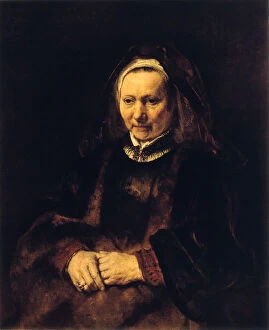 Images Dated 17th August 2005: Portrait of an Old Woman, 17th century. Artist: Rembrandt Harmensz van Rijn