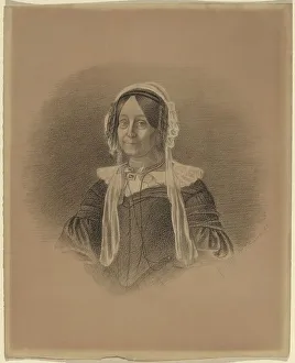 Johnson Eastman Prints: Portrait of an Old Woman, early 1840s. Creator: Eastman Johnson