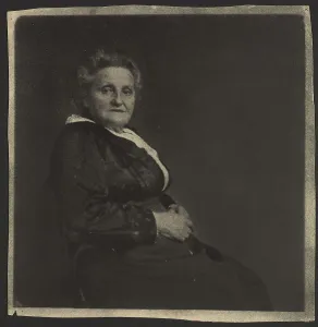 Portrait of an older woman, about 1915-1920. Creator: Gunther Krampf