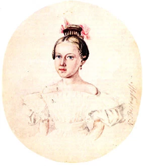 Decemberist Gallery: Portrait of Olga Annenkova, daughter of Decembrist Iwan Annenkow, 1836. Artist: Bestuzhev
