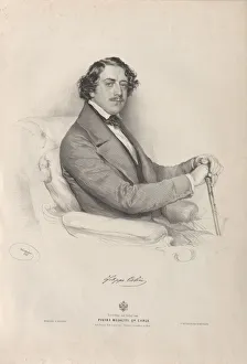 Kriehuber Prints: Portrait of the Opera singer Filippo Colini (1811-1863), 1847