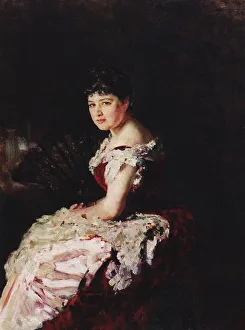 Repin Prints: Portrait of the opera singer Maria Klimentova-Muromtseva (1857-1946), 1883