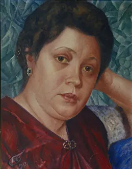 Images Dated 5th September 2014: Portrait of the Opera singer Vera Petrova-Zvantseva. Artist: Petrov-Vodkin