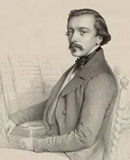 Marie Alexandre Menut 1812 1883 Prints: Portrait of the organist and composer Henri Duvernoy (1820-1906)
