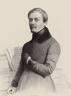 Marie Alexandre Menut 1812 1883 Prints: Portrait of the organist and composer Hippolyte Monpou (1804-1841), 1841. Creator: Alophe
