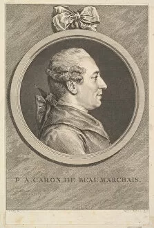 Charles Nicolas Cochin Ii Collection: Portrait of P. A. Caron de Beaumarchais, 1773. Creator: Augustin de Saint-Aubin