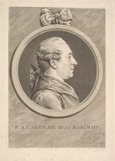Portrait of P. A. Caron de Beaumarchais, 1773. Creator: Augustin de Saint-Aubin