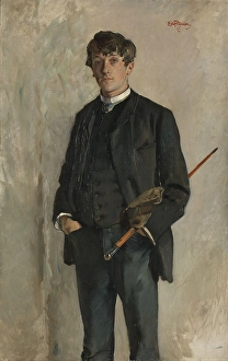 Eilif Peterssen Prints: Portrait of the Painter Kalle Lochen, 1885. Creator: Eilif Peterssen