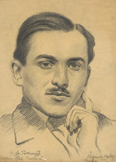 Ladislav Prints: Portrait of the painter Ladislav Treskon, 1920. Creator: Stefan Polkorab