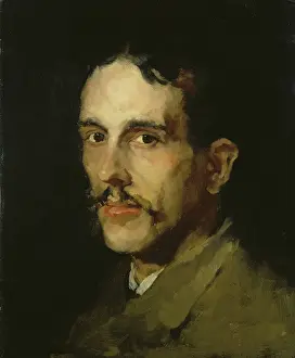 Black Background Prints: Portrait of the painter Louis Eysen, c1870. Creator: Wilhelm Maria Hubertus Leibl