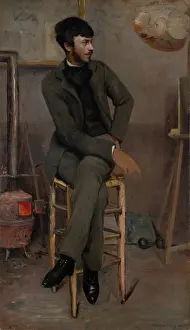 Art Equipment Prints: Portrait of a Painter in a Parisian Studio, 1887. Creator: Ottilie Wilhelmine Roederstein
