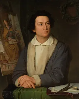 Inspiration Prints: Portrait of the Painter Philipp Veit, 1838. Creator: Joseph Binder