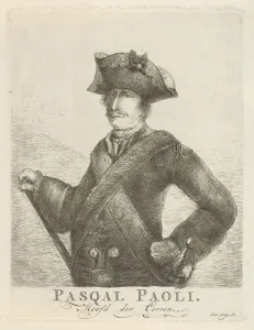 Kobell Prints: Portrait of Pasquale Paoli (1725-1807), ca 1770