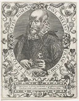 Theodor De 1528 1598 Prints: Portrait of Paul Melissus (1539-1602), c. 1598