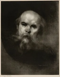 Carriere Eugene Prints: Portrait of Paul Verlaine, 1896. Creator: Eugene Carriere