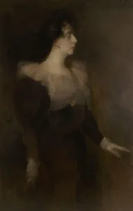 Salonniere Prints: Portrait de Pauline Ménard-Dorian, c.1890. Creator: Eugene Carriere