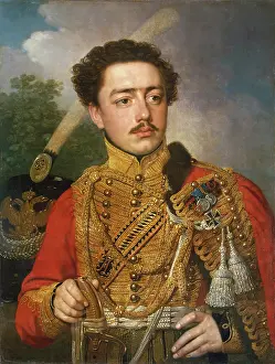 Cavalry Prints: Portrait of Pavel Masyukov, the Cavalry Captain of the Life-Guards Hussar Regiment
