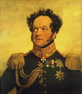 Curly Hair Prints: Portrait of Pavel V. Golenishchev-Kutuzov (1772-1843), 1824. Creator: George Dawe