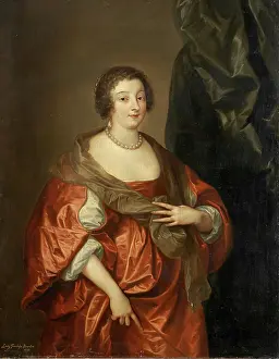 Penelope Prints: Portrait of Penelope Naunton, Lady Herbert, c1640-1700. Creator: Style ofAnthony van Dyck