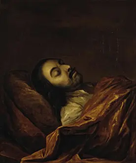 Ivan Prints: Portrait of Peter the Great on his Death-Bed, 1725. Creator: Ivan Nikitin