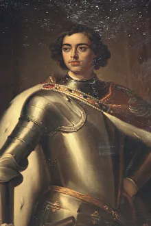 Images Dated 21st June 2011: Portrait of Peter the Great, mid 19th century. Artist: Enrico Belli