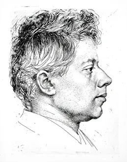 Etching And Drypoint On Laid Paper Prints: Portrait of Peter Halm, 1887. Creator: Karl Stauffer-Bern