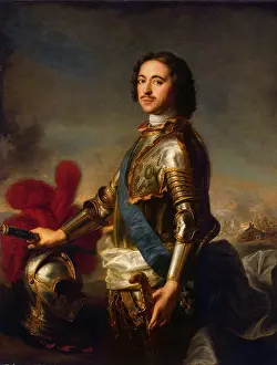 Nattier Prints: Portrait of Peter I, 1717. Creator: Jean-Marc Nattier
