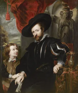 Rubenshuis Prints: Portrait of Peter Paul Rubens with his son Albert
